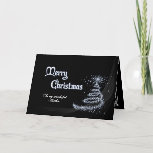 Frère, une carte de Noël noire et blanche (Devant)