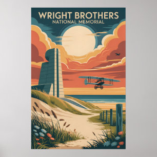 Frères Wright Affiche Vintage Outer Banks