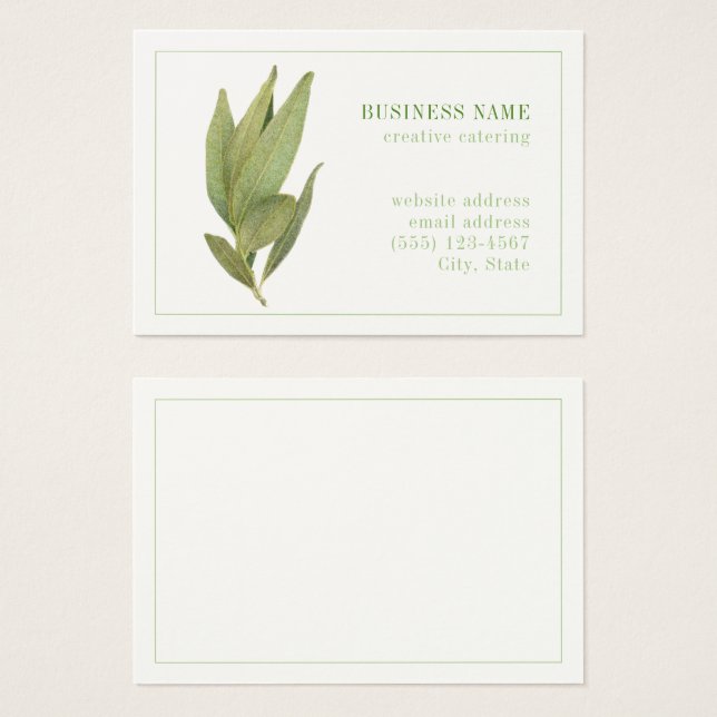 FRESH BAY FEUILLES 3.5x2.5 Carte de visite (Devant & derrière)