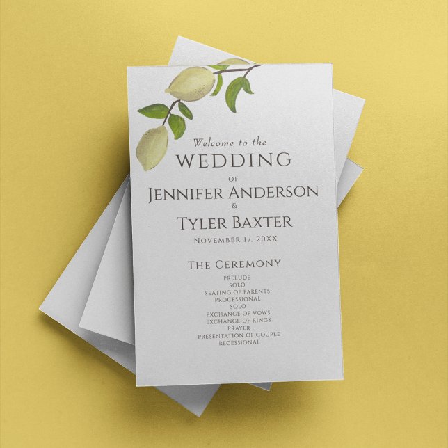 Fresh Citrus Painted Lemons Modern Mediterranean (Créateur téléchargé)