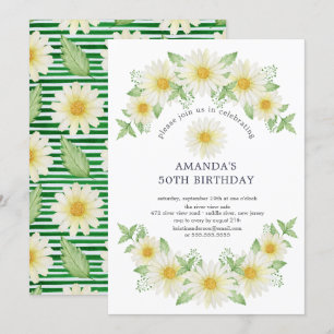 Fresh Daisy Anniversaire Fête Invitation