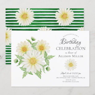Fresh Daisy Floral Invitation Anniversaire
