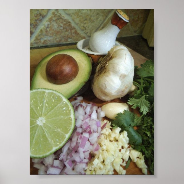 Fresh Guacamole Ingredients Poster (Devant)