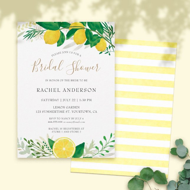 Fresh Lemon Bridal Shower Invitation Card 02 (Créateur téléchargé)