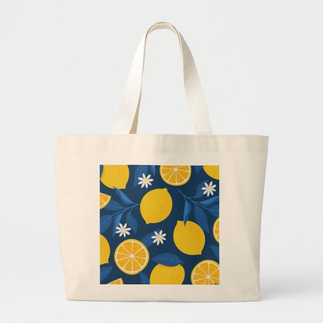 Fresh Lemon Pattern Tote Bag – Citrus Summer Desig (Devant)