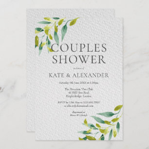 Fresh Meadow Feuilles Couples Shower Invitation