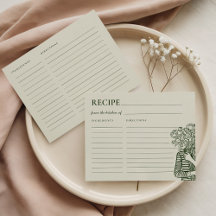 Fresh Off The Market Hand Drawn Bridal Recipe Card