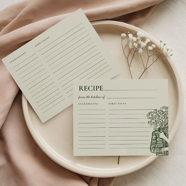 Fresh Off The Market Hand Drawn Bridal Recipe Card (Créateur téléchargé)