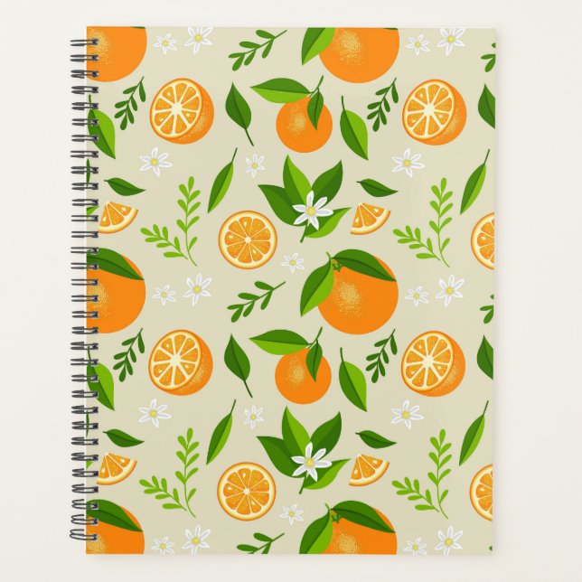 Fresh oranges with flowers and leaves (Devant)