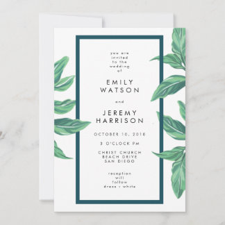 Fresh Tropical Island Beach Wedding Invitation
