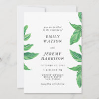 Fresh Tropical Island Beach Wedding Invitation