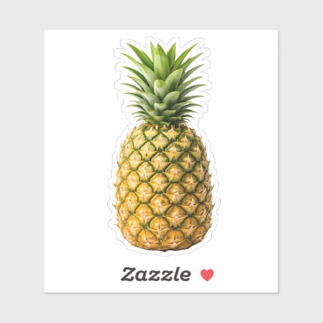 Fresh Whole Pineapple Custom-Cut Vinyl Sticker (Feuille)