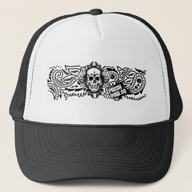FreshPow ! Casquette noir de SkullTrucker (Devant)