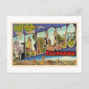 Fresno California CA Vintage Grande Lettre Carte p