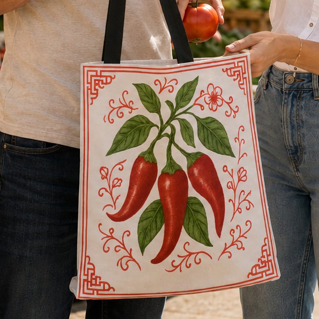 "FRESNO PEPPER" - SAC CHINOISERIE TOTE (Créateur téléchargé)