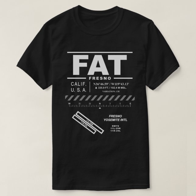Fresno Yosemite Airport FAT T-Shirt (Design devant)