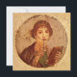 Fresque de Sappho sur la carte Pompéi<br><div class="desc">FRESCO OF SAPPHO POMPEII Découverte en 1760, est l'une des peintures les plus célèbres et les plus aimées, communément appelé Sappho. En fait représente une femme Pompéienne de haute société, richement habillée de cheveux filetés d'or et de larges boucles d'oreilles en or, amenant le stylet à la bouche et tenant...</div>