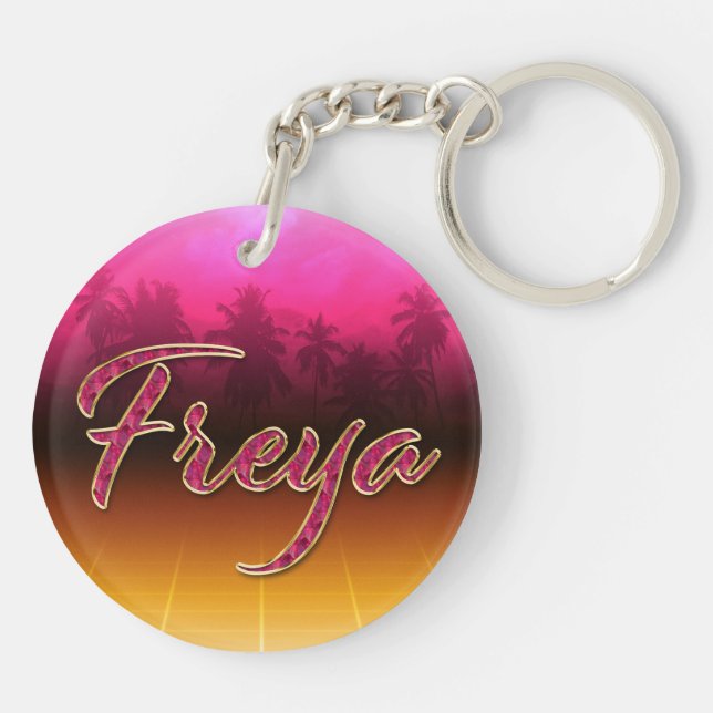Freya Prénom Golden rose Porte-clés (Dos)