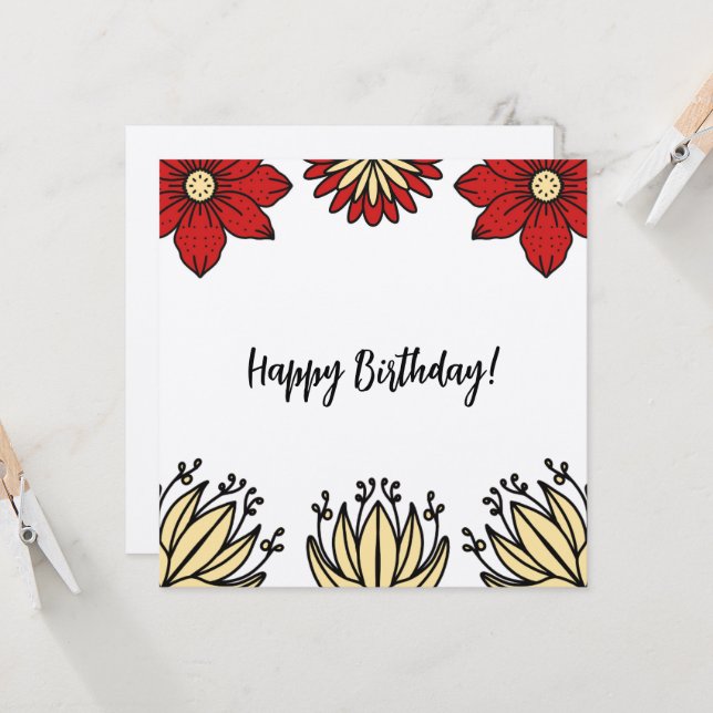 Frida Collection Carte d'anniversaire (Devant/Arrière en situation)