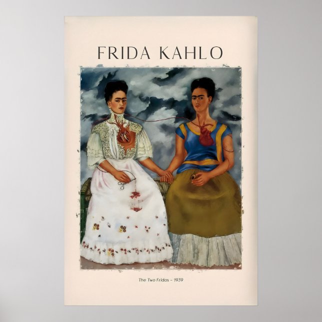 Frida Kahlo Les Deux Fridas Affiche d'art célèbre (Devant)