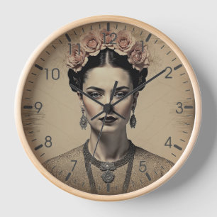 Frida Kahlo Rétro Horloge d'art pour une ambiance 