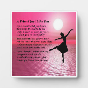 Friend Poem Plaque - Ballerina Design