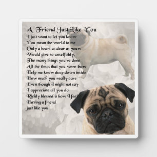Friend Poem Plaque - Pug Dog Design