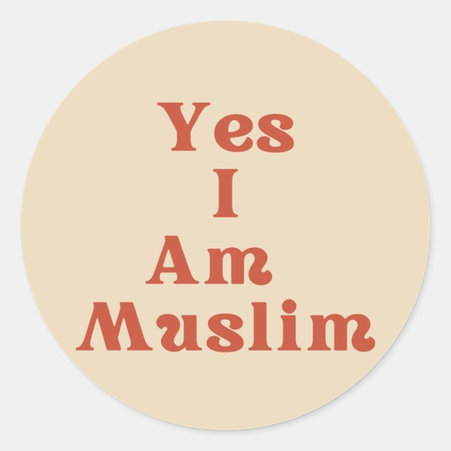 Friendly "Yes I AM Muslim" Identity Sticker (Devant)