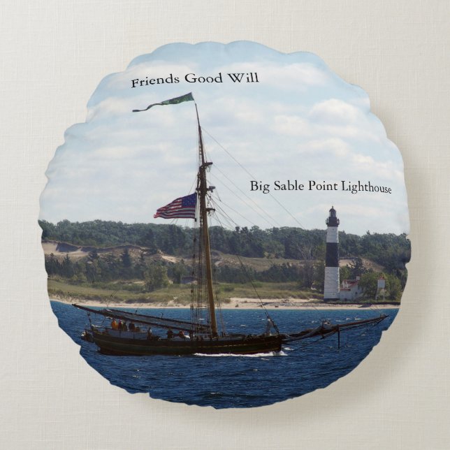 Friends Good Will & Big Sable Light coussin rond (Devant)