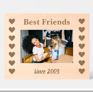 Friends Heart Motif Cadre photo personnalisé en bo