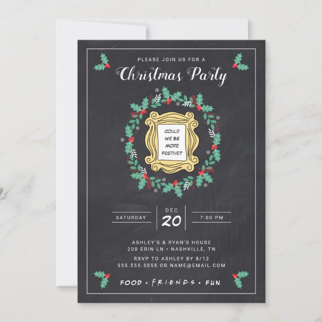 FRIENDS™ | Invitation de fête de Noël sur tableau  (Devant)