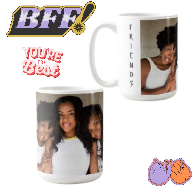 Friends Together Photos Modern Coffee Mug (Créateur téléchargé)
