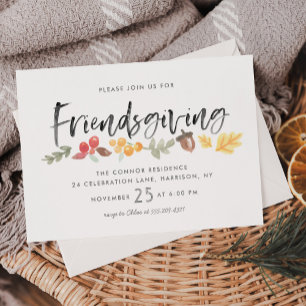 Friendsgiving Fall Foliing Thanksgiving Invitation