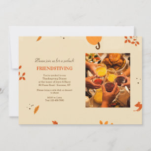 Friendsgiving Photo Thanksgiving Invitation