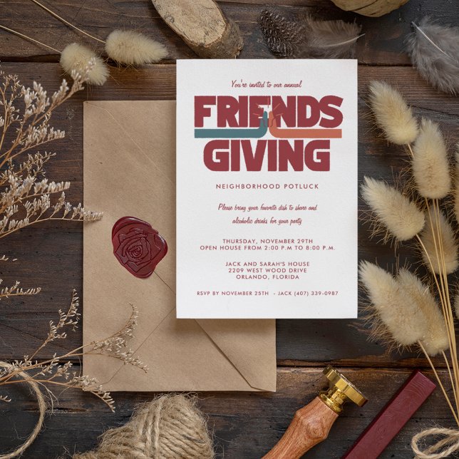 Friendsgiving Thanksgiving Potluck Invitation (Créateur téléchargé)