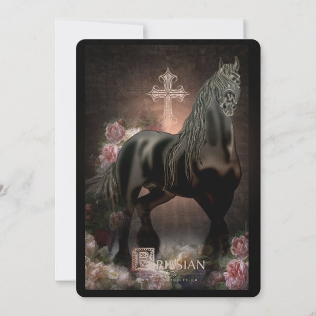 Friesian In Heaven - Carte de voeux (Devant)