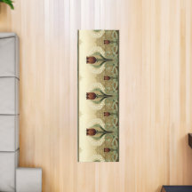 Frieze de tulipes rouges de style Mission vintage