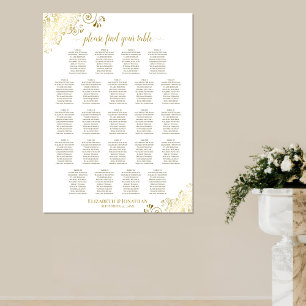 Frilles d'or 23 Table Mariage blanc Tableau de siè