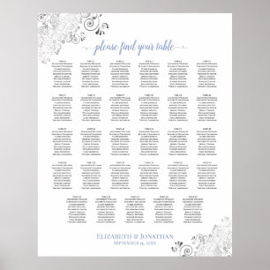 Frills en argent 29 Mariage de table Tableau de si