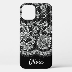 Fringe de dentelle blanche sur étui iPhone Case-Ma