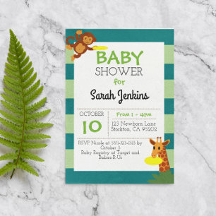 Frisbee Jungle Baby shower 3x5 Invitation