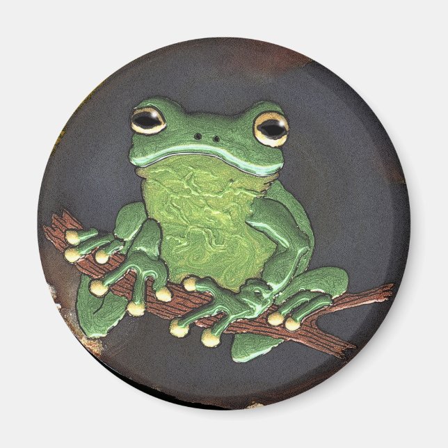 Frog Dreams Tree Frog Art Magnet (Devant)