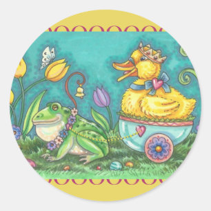 FROG & DUCK PRINCE, CUITE EASTER STICKERS Feuille