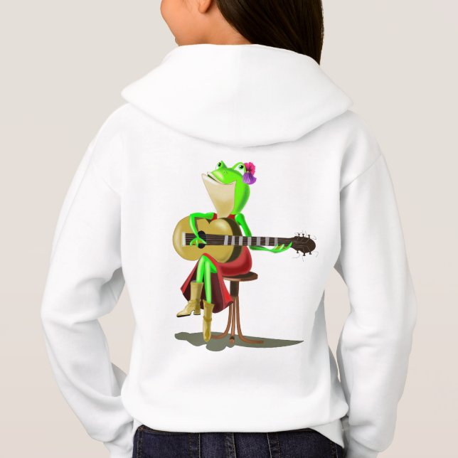 Frog Jouer de la guitare Funny Sweat - shirt à cap (Dos)