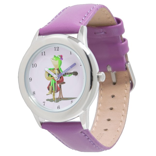 Frog Jouer Guitare Musique romantique Montre amusa (Incliné)