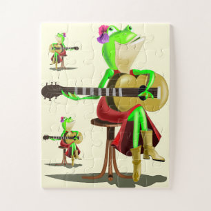 Frog Jouer Guitare Puzzle Cadeau - Amusant
