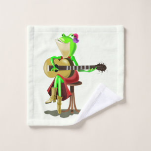 Frog Jouer Guitare Serviettes de bain amusant - Pe