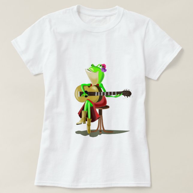 Frog Jouer Guitare T-shirt Amusant (Design devant)