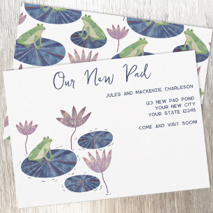 Frog Lily Pad Changement d'adresse Faire-part
