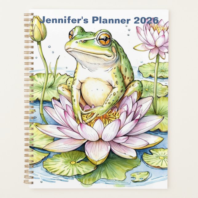 Frog on Lily Pad 2026 , Whimsical Frog,   (Devant)